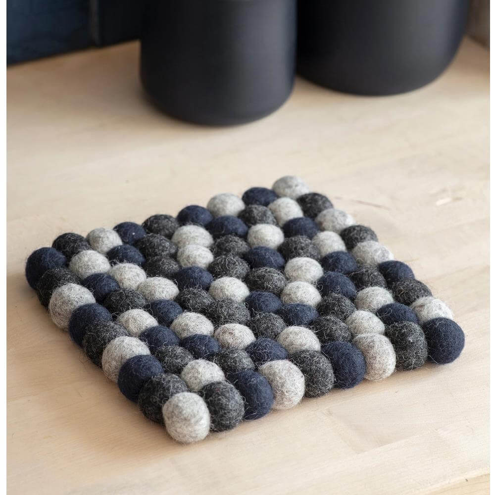 Garden Trading Southwold Ink Blue Felt Square Trivet